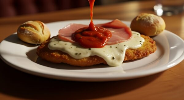 MILANESA DE POLLO NAPOLITANA + PAN - CALIENTE