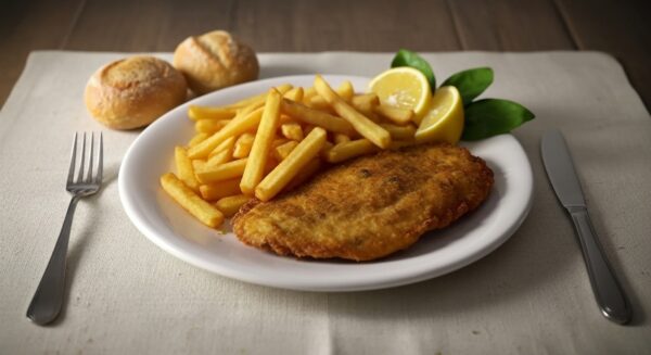 MILANESA DE POLLO +PAPAS FRITAS + PAN - CALIENTE