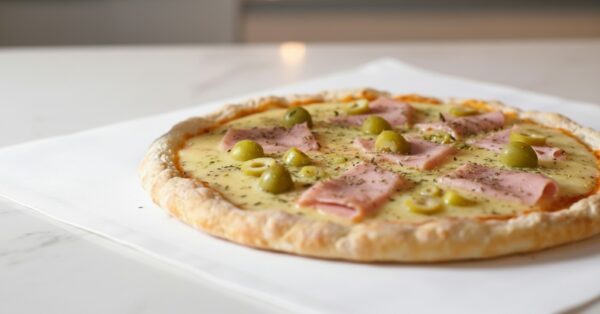 PIZZA A LA PIEDRA CON JAMON- 8 PORCIONES - CALIENTE